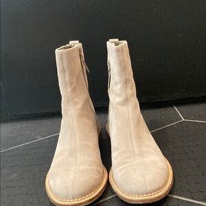 Vince Gray Ankle Booties with Elastic Panels